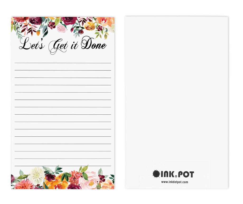 Inkdotpot Daily Planner List Pad Notepads Memo Pad, Undated To-Do List Tear Off Pad - 4.5 X 7.5 Inches (50 Sheets) Organizer