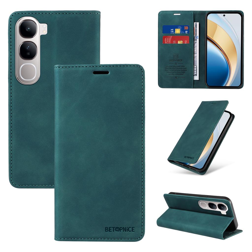 BETOPNICE 003 Wallet Phone Case for Vivo Y300 5G/Y200 5G/V40 Lite (Indonesia) 5G/4G Leather Cover with Stand