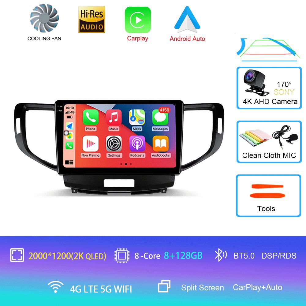 Autoradio Android 14 Carplay Auto DSP 2K Bildschirm Multimedia-Player Für Honda Accord 8 2008-2012 Autoradio Stereo 2din Head Unit