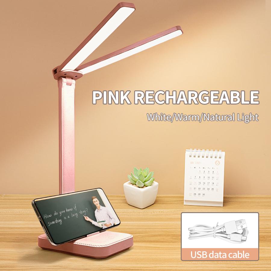 

USB Rechargeable LED Desk Lamp 3 Levels Dimmable Touch Sensor Foldable Table Lamp Eye Protection for Bedroom Bedside Office