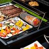 BBQ Rollender Grillkorb - Großer runder Maschen-Grillkäfig für Gemüse-Fischscheiben - Perfekt für Picknick im Freien, Camping, Backen