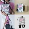 Korean Niche Bow Knit Cat Backpack - Cute, Pleated, Portable, Accordion Shoulder Bag