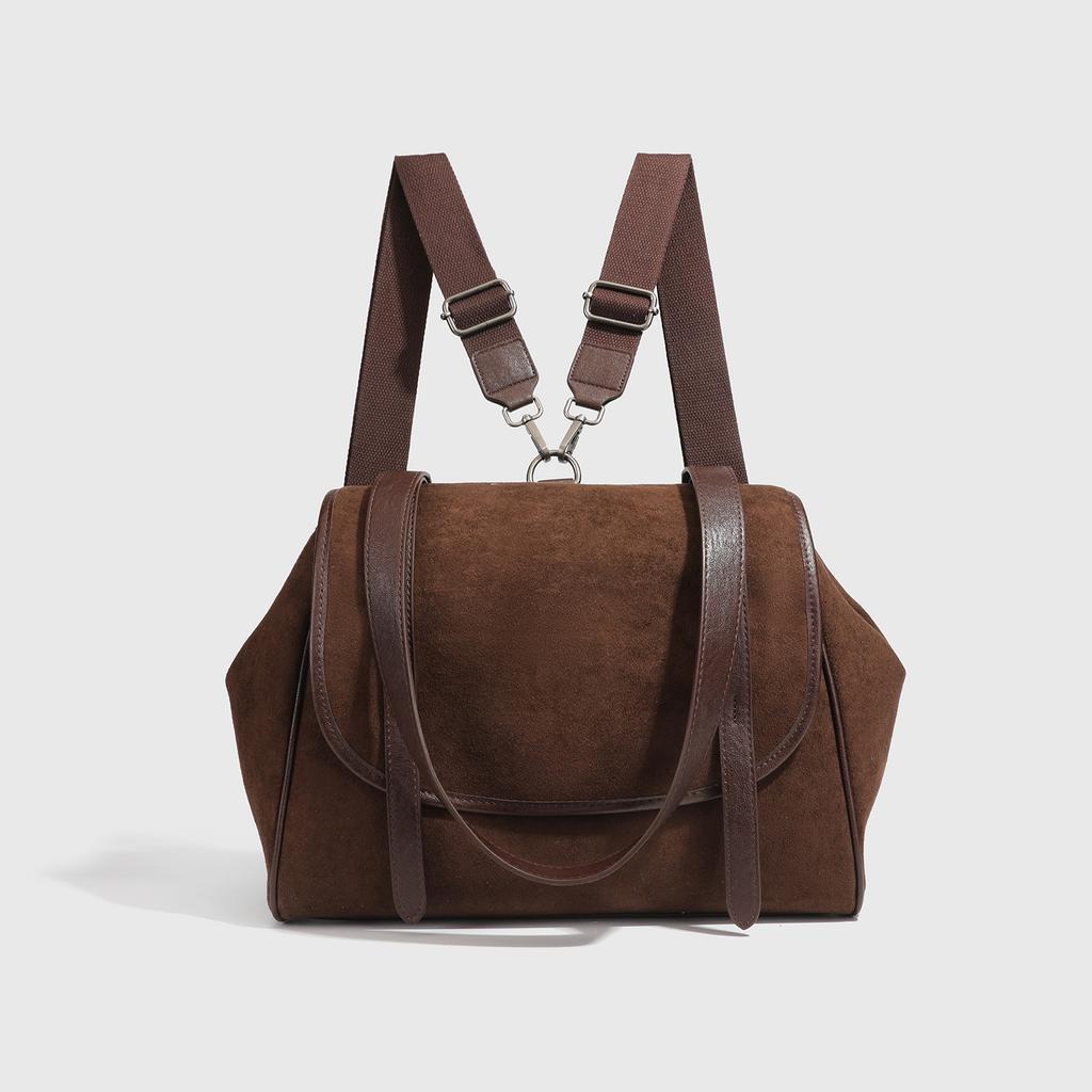 New stylish commuter handbag for women, niche large-capacity vintage messenger bag, high-end tote backpack