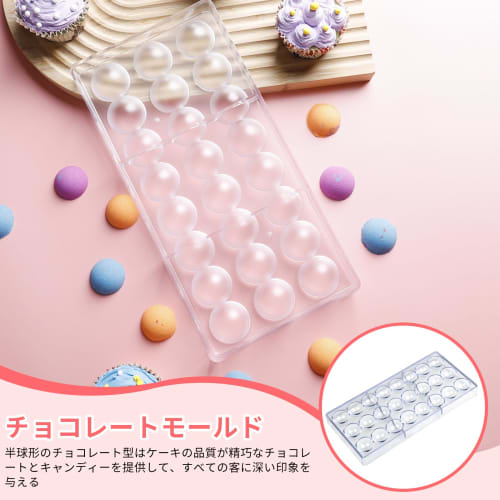 Liroyal Hemisphere Chocolate Mold, 3D Cake Mold, Clear Chocolate Mold, DIY Valentine's Day, Birthday, Candy Mold, Baking Mold, Home & Commercial Use,