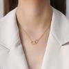 European and American Instagram Trend, Double Circle Bracelet, Women's Necklace, Collarbone Chain, Titanium Steel Versatile Accessory Set