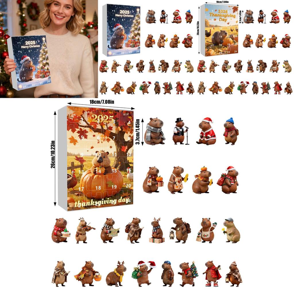 Christmas Countdown Series Marmot 24piece Acrylic Hanging Calendar For Seasonal Gift