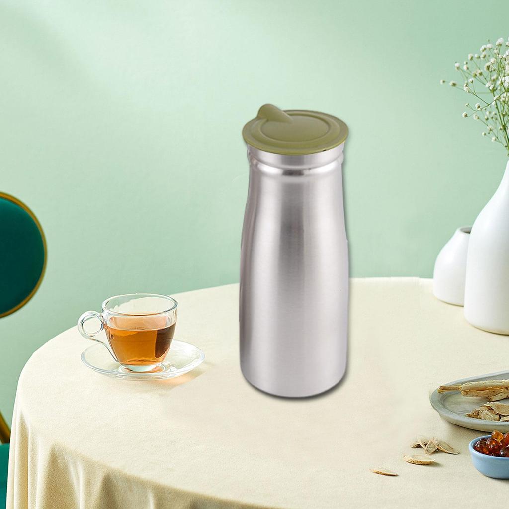 1000ml Stainless Steel Cold Water Pitcher Large Capacity Multifunctional Teapot Kettle for Home Restaurant Drinks Container