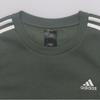 Adidas FW24 Gestreiftes Lässiges Fleece Dick Rundhals Langarm Sweatshirt Damen Sweatshirt Oxidiert-Grün Weiß HM1930