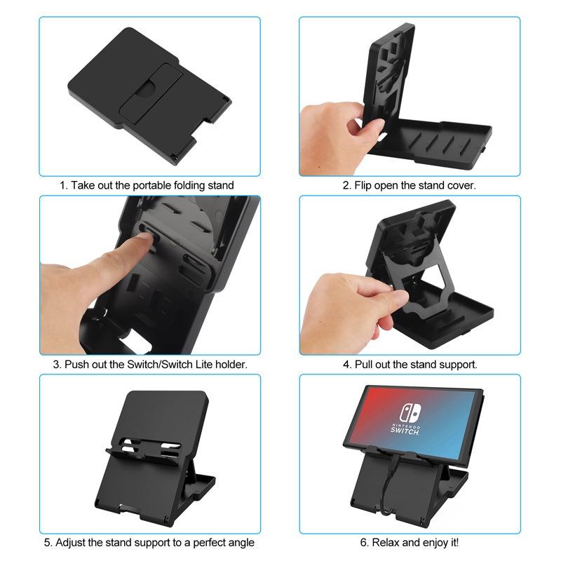 Adjustable Game Console Stand for Nintendo Switch Lite/OLED Bracket Foldable Mobile Phone Desktop Stand Holder Base