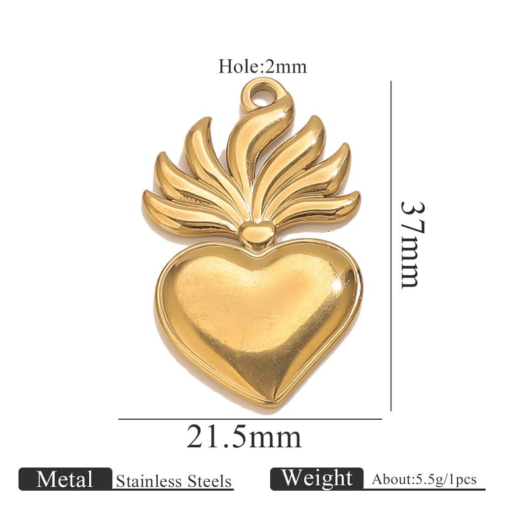 Yori 5PCS Stainless Steel Fashion Sun Love Heart Pendant Bracelet Necklace DIY Accessories Waterproof Wholesale