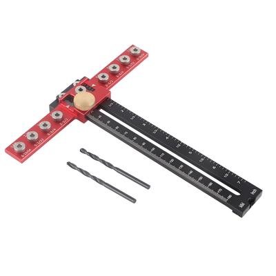 Handle Punch Locator Aluminum Alloy Drill Guide Locator Wood Drilling Dowelling Guide for Drawer Cabinet Door Handle