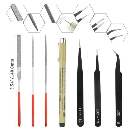 WMYCONGCONG Plastic Model Kit, 23-Piece Beginner's Tool Set, Includes Thin-Blade Nippers, File, Cutting Mat, Sandpaper, Precision Tweezers, and Modele