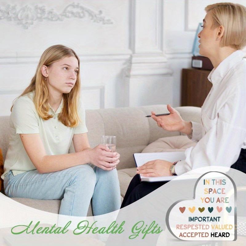 Psychotherapy Affirmations Heart - Mental Health Sign for Counselors & Classrooms