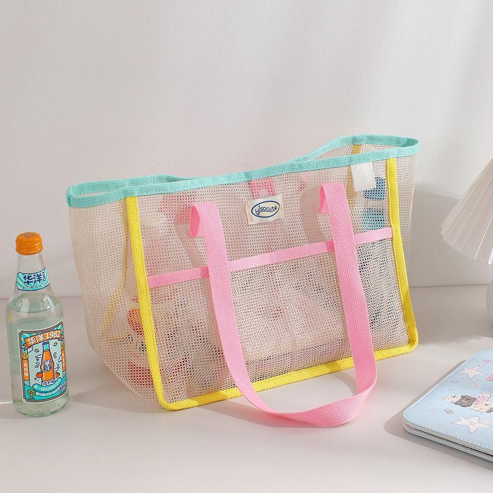 Handbag Clothes Storage Bag Fresh Color Hanging Shower Organizer Simple Mesh Toiletry Bag  Wash Bag