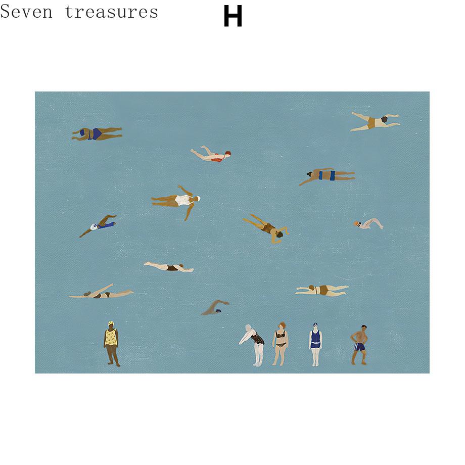 

Nordic Posters and Prints for Living Room, Abstract Lines, Woman Geometry, Dog and Bird Wall Art, Wall Pictures 21x30cm No Framed