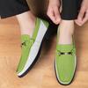 Fashion New Fashionable Men's Brand Design Summer Punching Refreshing Flat Bottomed Handmade Soft Breathable Large Size Leisure Loafers