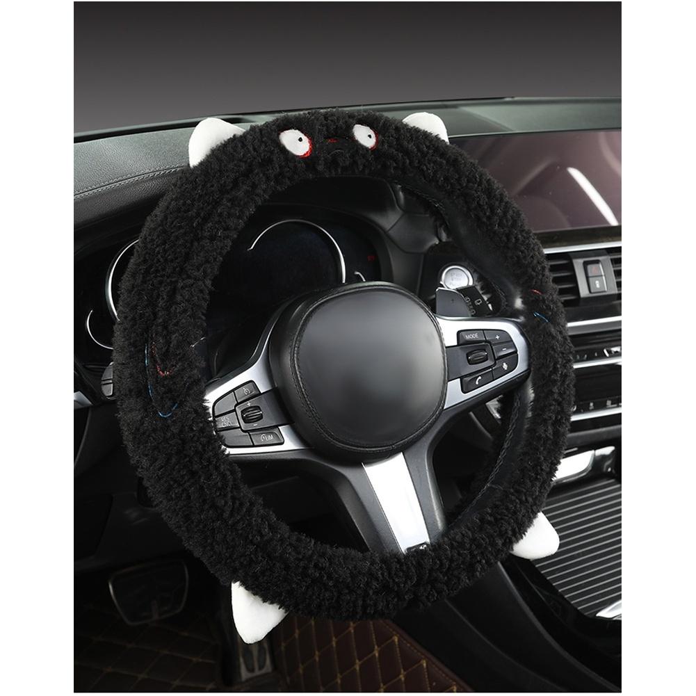 Car Steering Wheel Cover Winter Non Slip Cartoon Bear Plush Standard Fit 38cm Warm Protector Decoration Warm