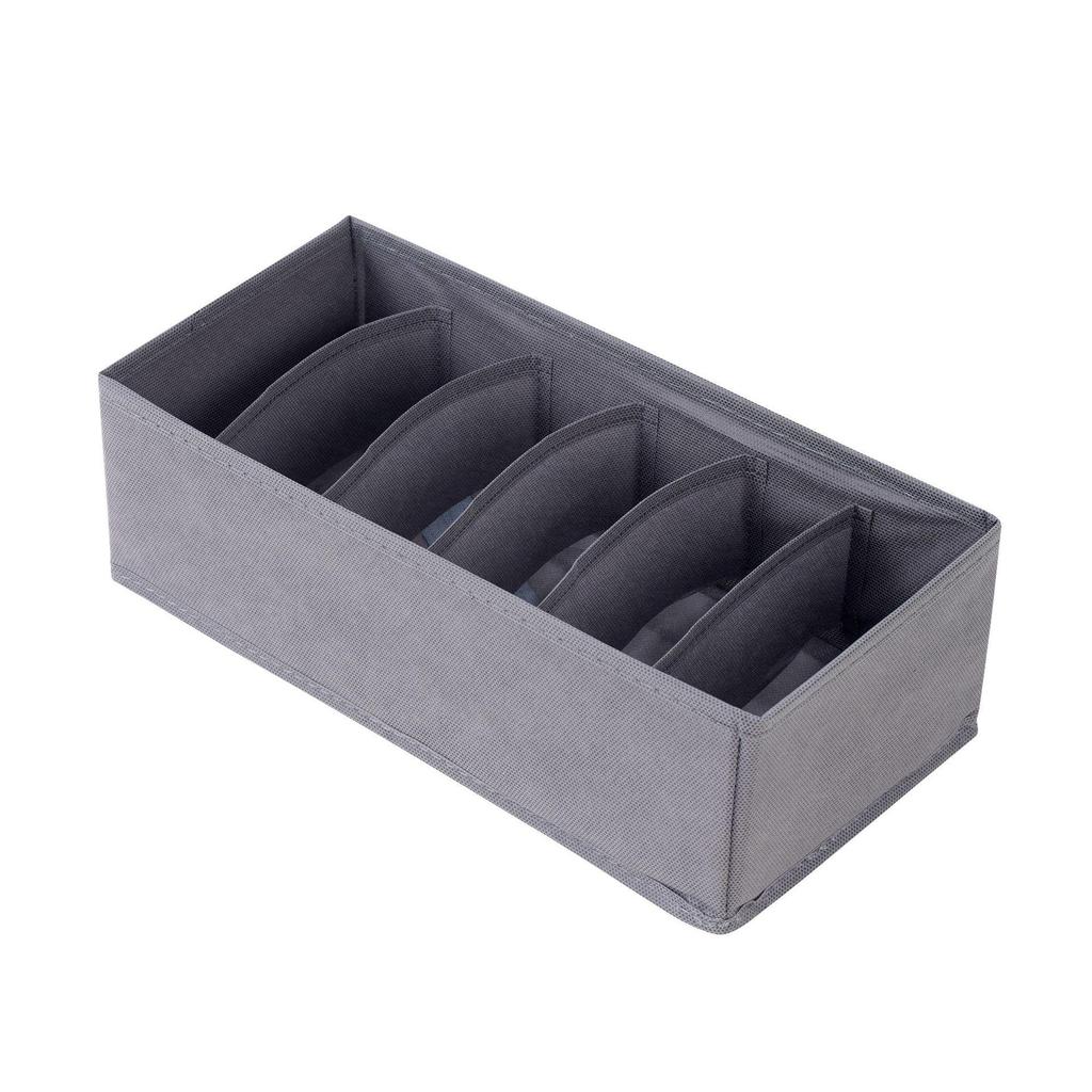 Beige & Rose Red 4-Piece Underwear Storage Set: Fabric Box for Socks & Bras with 6, 7, or 8 Grids.