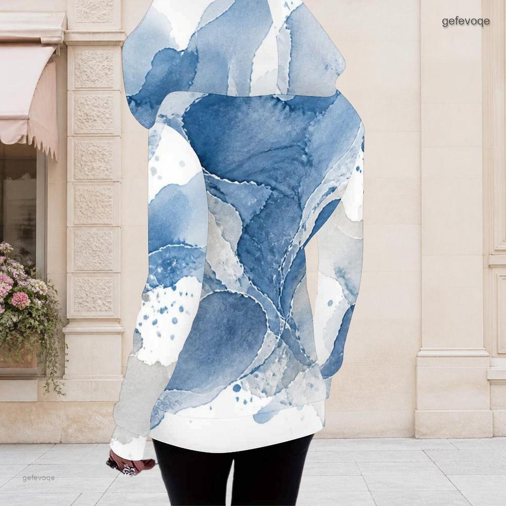 Women Plus Size Black Beige Printed Asymmetric Cutout Neck Hooded Long Sleeve Fitted Top