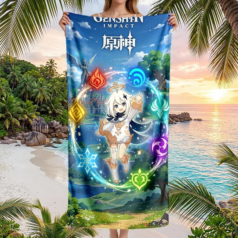 Large Beach Towel Quick Dry Absorbent Towel For Beach IndoorGenshin Impact