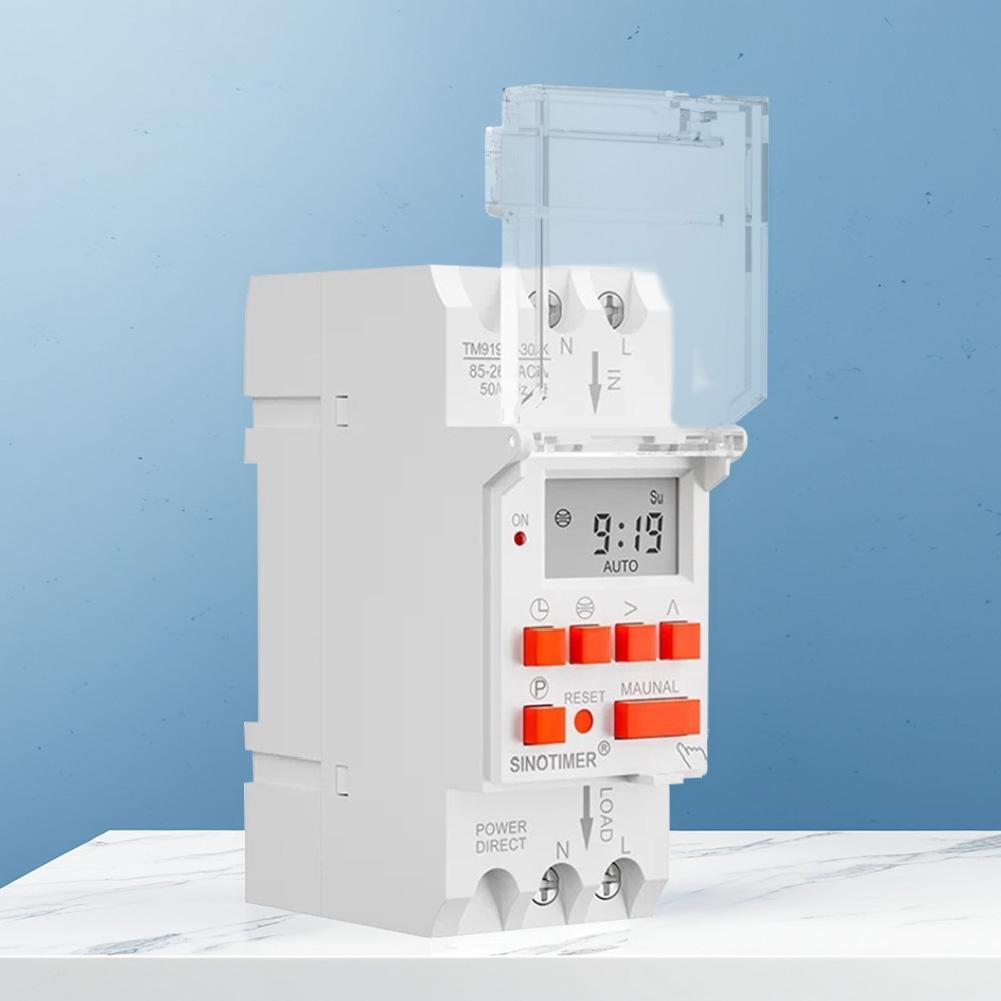 Wide Voltage 85-265V AC Astronomical Time Switch 16A 30A Digital Astronomical Timer Switch Din Rail for Automatic Calculation