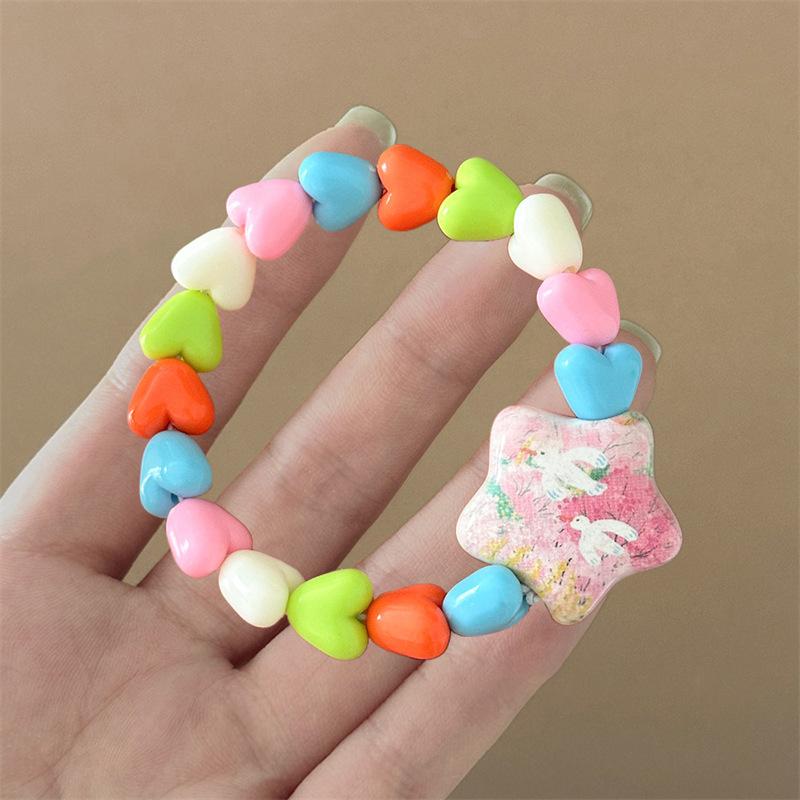 Bracelet chiot couleur fraîcheur petite niche bracelet cœur fille douce été fête étudiante bijoux petite amie