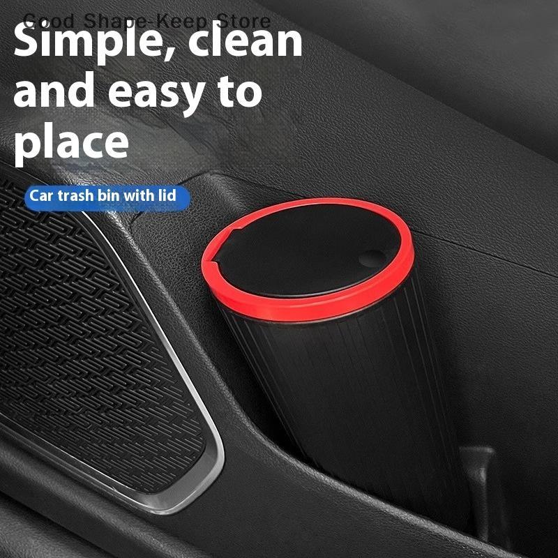 Mini Car Trash Bin Can - Auto Dust Organizer Interior Rubbish Garbage Container Storage Box Bucket - Essential Auto Accessor