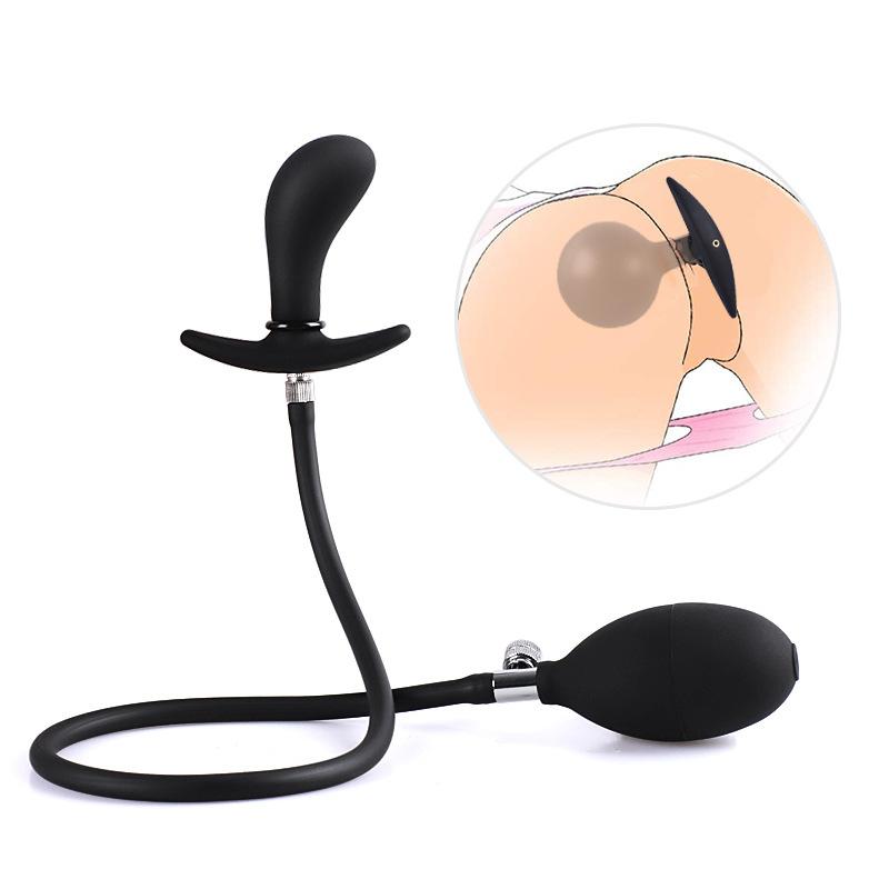 Meilang Inflatable Butt Plug Back Court Masturbation Back Court Vibration Steel Ball Massage Les Comrade Sex Toys