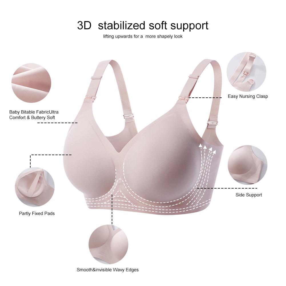 Seamless Nursing Bra in Plus Size Wire-Free Premium Full-Cup Design Soft Comfort