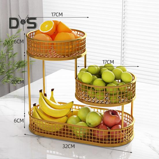 Coș de fructe pentru bucătărie Coș de depozitare cu mai multe niveluri Coș de depozitare cu mai multe niveluri Bol de fructe Organizator de coș din sârmă pentru legume, gustări, cartofi, ceapă