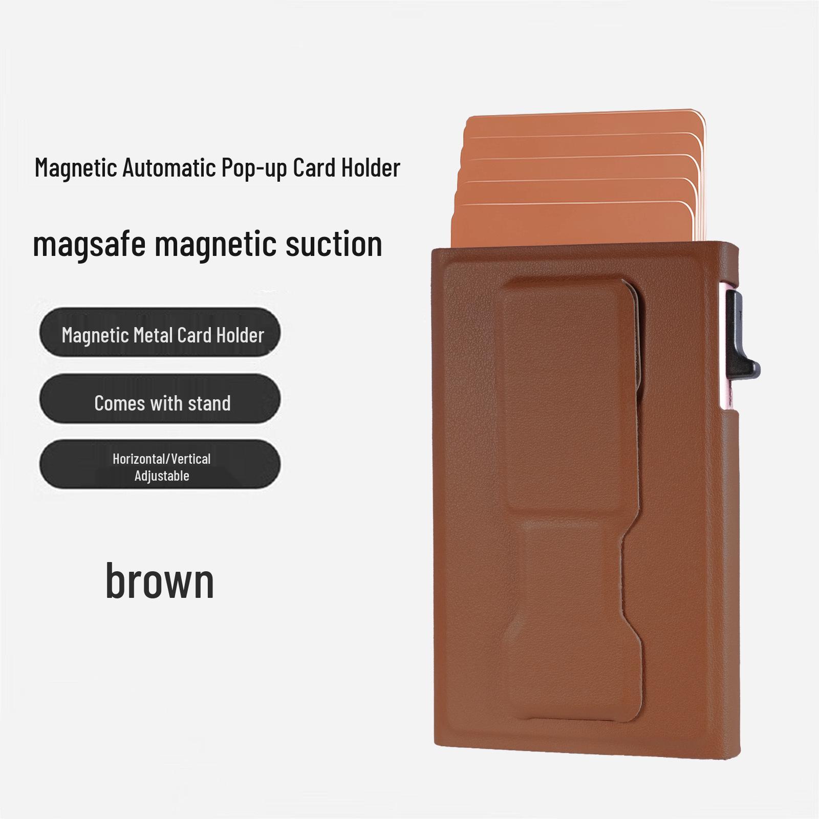 MagSafe Aluminum Stand Wallet: Magnetic Pop-up Card Holder Automatic Pop-up Card Holder
