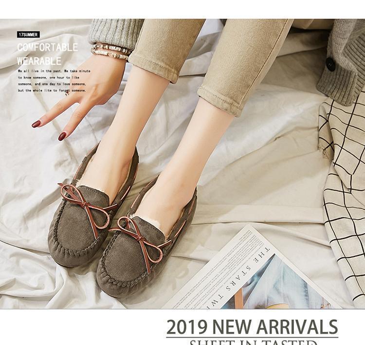 Women's Washable, Non-Fading, Fleece-Lined, Non-Slip Flat Shoes for Autumn & Winter