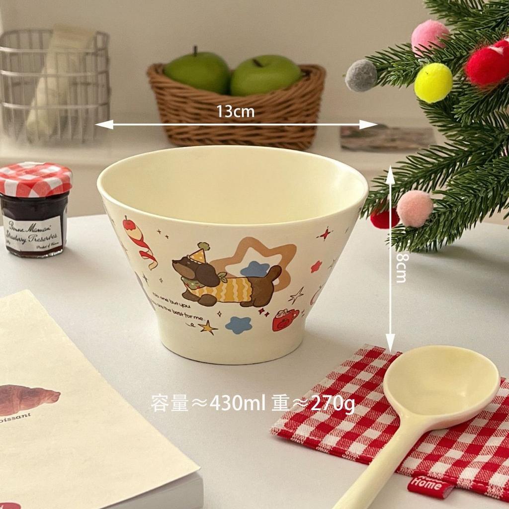 Cartoon Apple Dog Bowl, High Beauty Ceramic Household Japanese Rice Bowl, Oatmeal Fruit Salad Bowl, Exquisite Kitchen Decoration