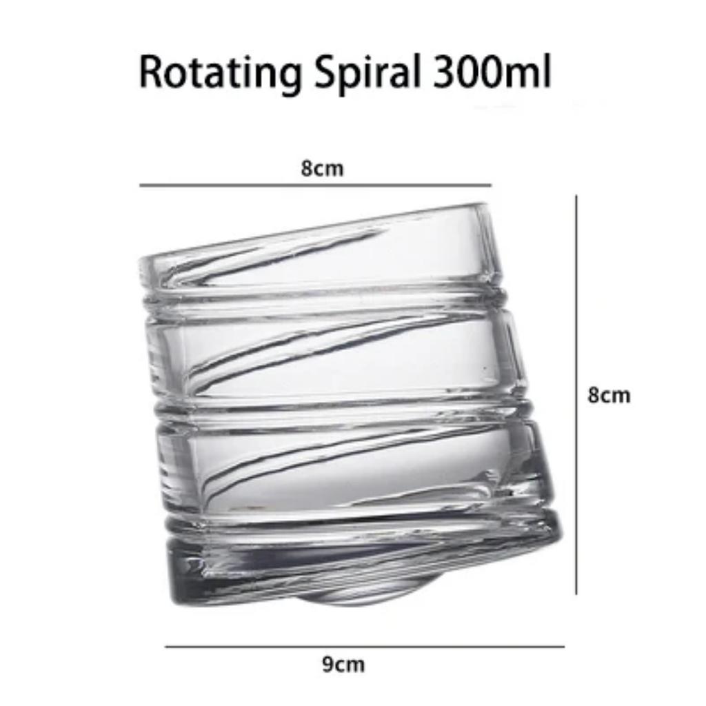 Spinning Whisky Glass Whiskey Tumblers, Old Fashioned Scotch & Bourbon Glasses