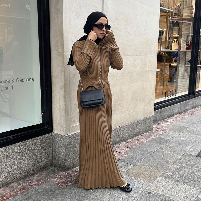 

Женское вязаное платье макси на шнуровке, осеннее модное лоскутное платье с высокой талией и длинными рукавами, свободное однотонное платье, бандажное трикотажное платье L верблюд