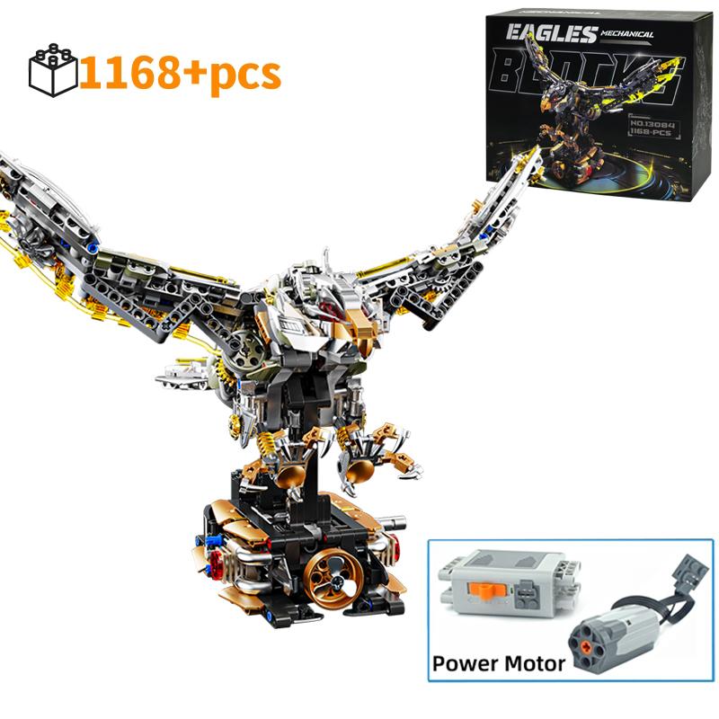 1168Pcs Mechanical Eagle Building Blocks Model Children'S Power Motor Bricks Diy Toys For Christmas Birthday Gifts For Kids