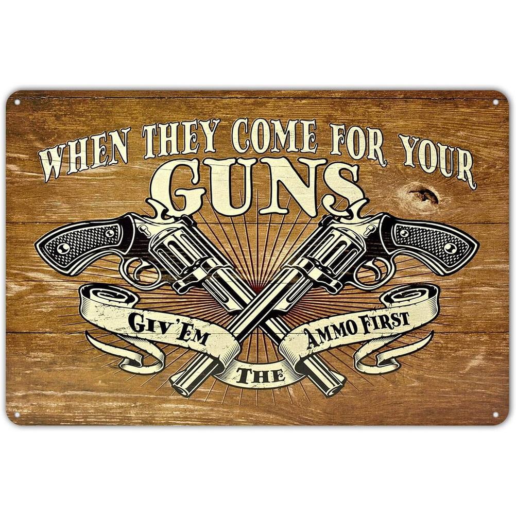 Metal Tin Signs Pistol Victory Wall Decoration Plaque Vintage Art Poster Iron Painting for Man Cave Home Cafe Garden Club Bar
