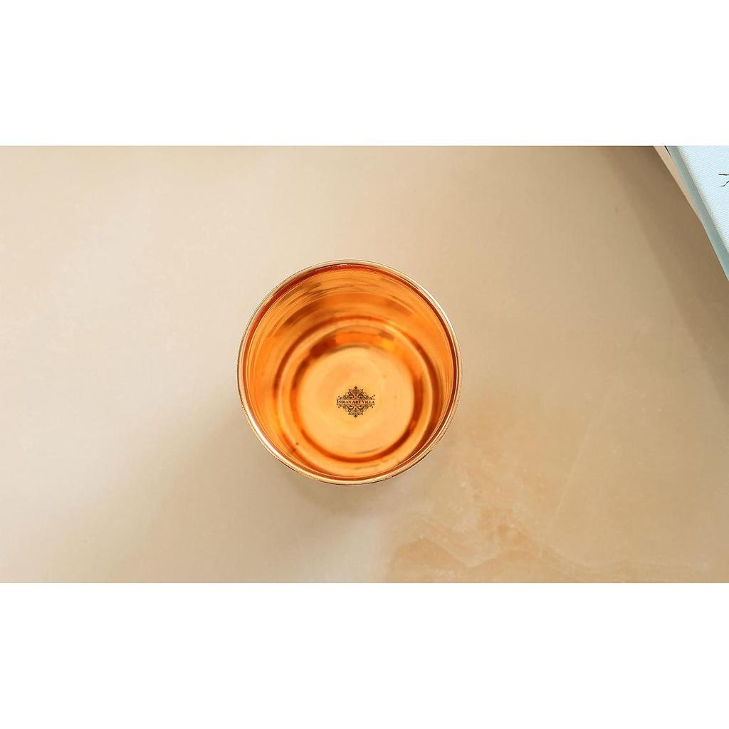 Glass - 275 ML Tumbler, Copper Drinkware & Serveware, Ideal for Water Drinking, Perfect Gifting Option for Festivals and Special Occasions, Set of 4