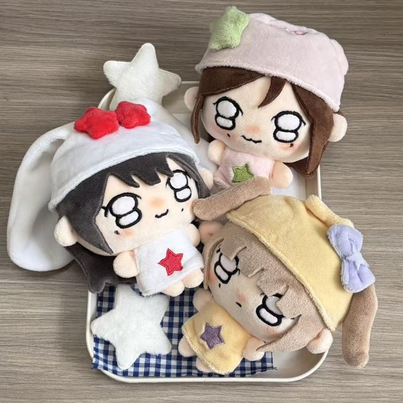 IVE Kpop Plush Doll 10cm Handmade Chibi Cotton Dolls Star Pajama Sleep Hat Mini Stuffed Keychain Pendant Cute Idol Merch Collectible Gift for IVE Fans