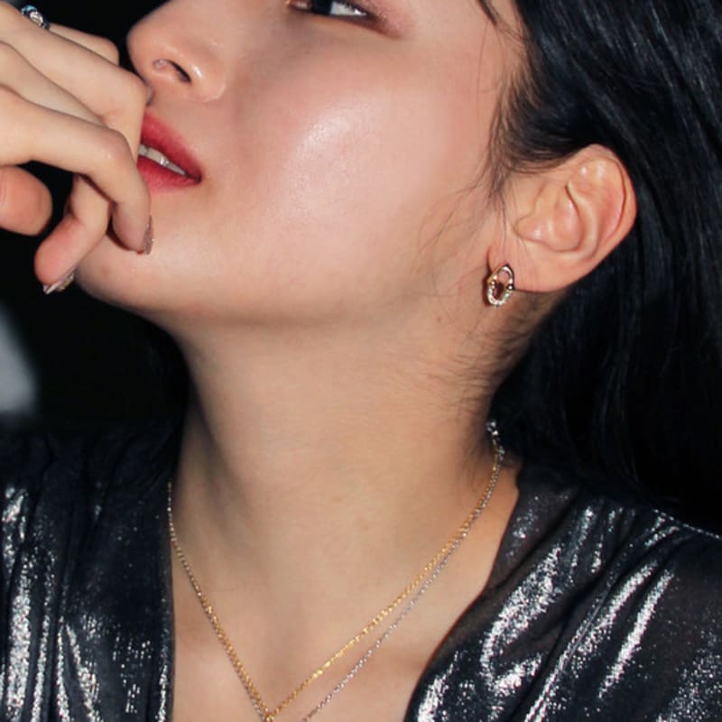 

LINKY LABORATORY Bamboo link shining E (925silver) whitegold