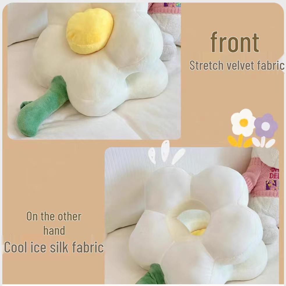 Flower Ice Silk Nap Pillow: Office Backrest, Student Desk Nap, Cozy Hug Pillow 35*30cm