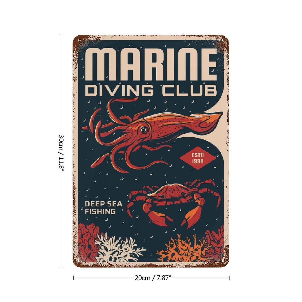 1PC Vertical Retro Tin Wall Art Plate with Patina, 20x30cm or 30x40cm, Vintage Metal Poster for Home Cafe Bar Garage Restaurant or Living Room