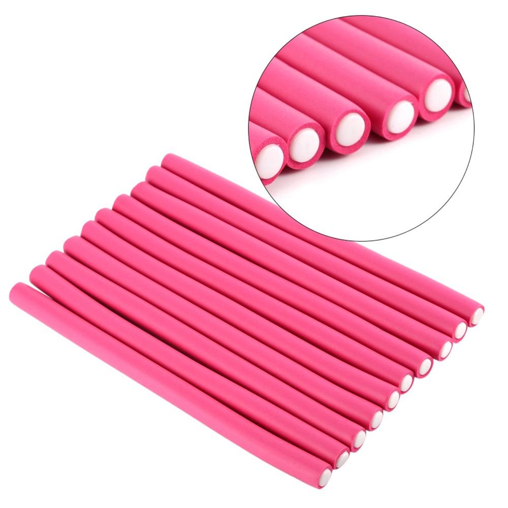 10Pcs/Set Flexi Rods Soft Hair Rollers Soft Foam Heatless Curler Rollers Salon Use