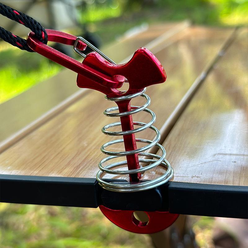 Multifunctional Outdoor Tent Awning Ground Nail with Spring Buckle and Wind Rope