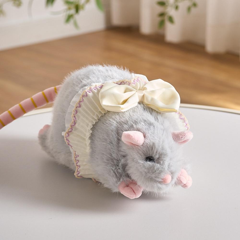 Floral Dress Fluffy Mouse Stuffed Simulation Stuffed Rat Creative Plush Mouse Doll Kids Toy