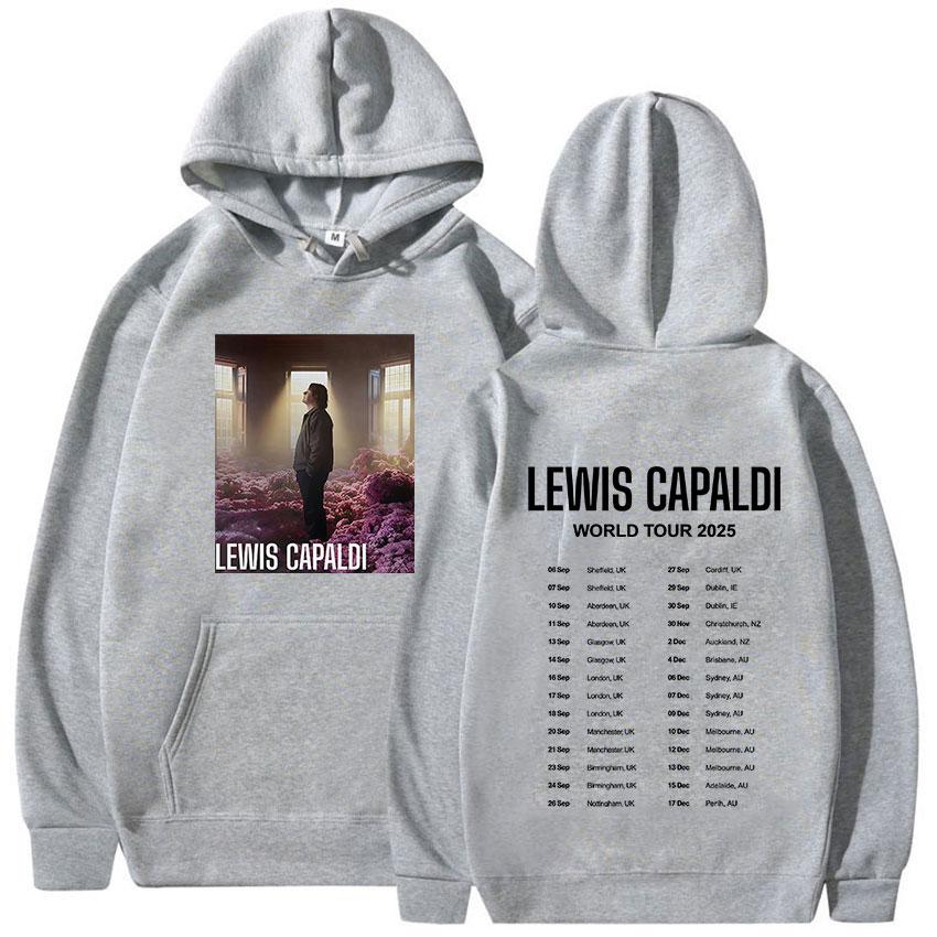 Lewis Capaldis World Tour 2025 Print Hoodie Men Women Long Sleeve Retro Fashion Sweatshirt Fleece Loose Clothing Oversized Hoody