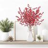 1Pc Christmas Decoration White Snow Red Berries Stems Artificial Bouquet Xmas Tree Ornament Home Decor New Year 2025 Accessories