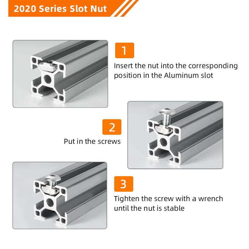 T-Nuts Screws Kit T Track Nut for 2020 3030 Series Aluminum Extrusion T Slot Nut M3 M4 M5 M6 Hexagon Socket Bolts T Sliding Nuts