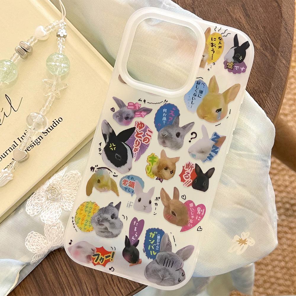 New Korean Cute Cat Dog Matte Clear Frosted Shockproof Phone Case for IPhone 17 16E 16 15 14 Plus 13 12 11 Air Plus Pro X XR Max