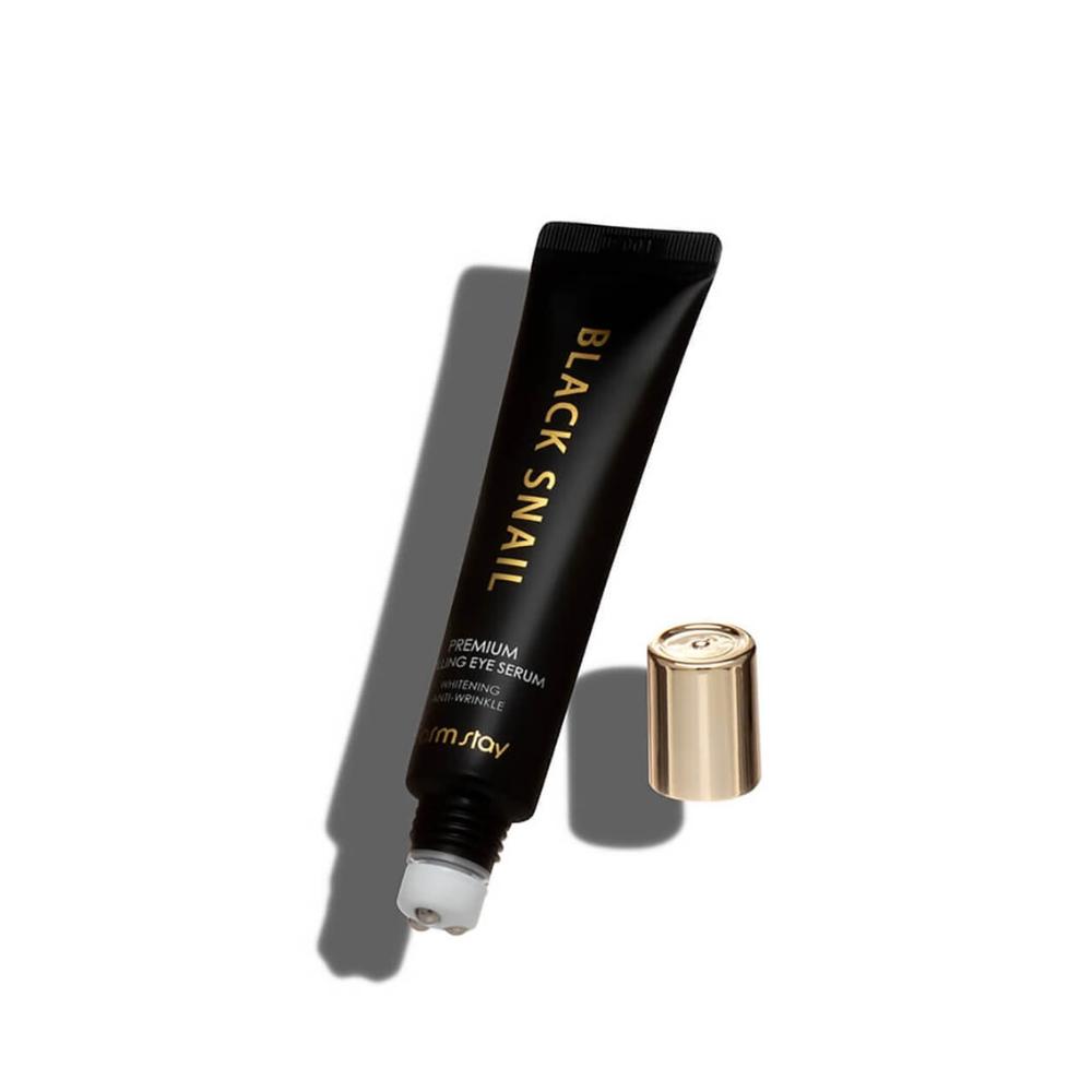 FARMSTAY Black Snail Premium Rolling Eye Serum 25 Ml - Eye Serum with Black Snail Slime Extract